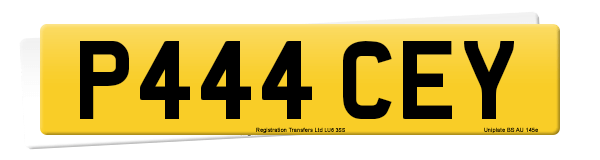 Registration number P444 CEY